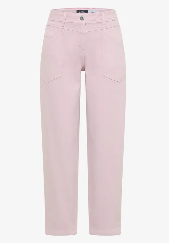 High Waist Barrel Leg Jeans im Loose Fit light blush rose