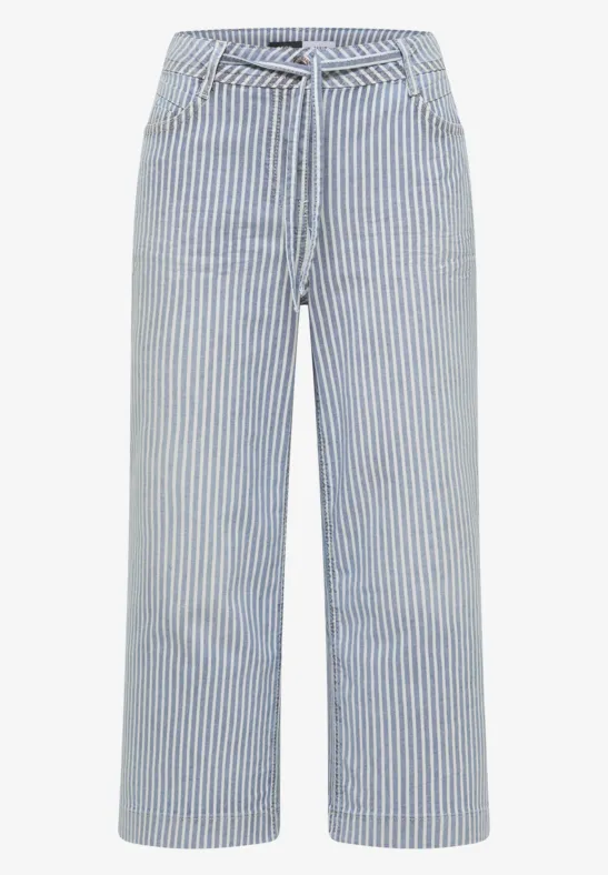 Wide Flared Leg Jeans mit Streifen mid blue wash