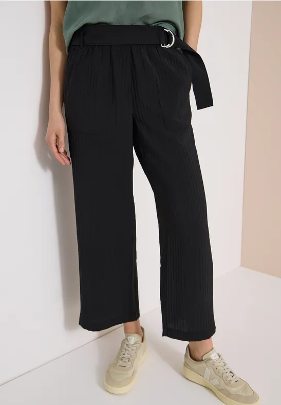 High Waist Wide Leg Pantalon Loose Fit Black