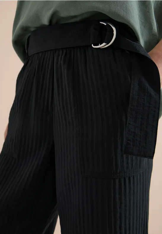 High Waist Wide Leg Pantalon Loose Fit Black