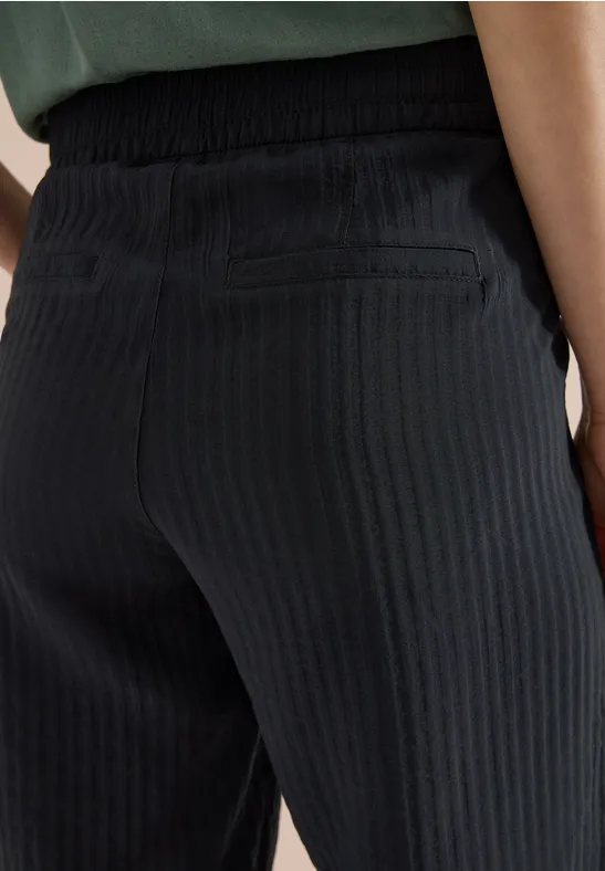 High Waist Wide Leg Pantalon Loose Fit Black