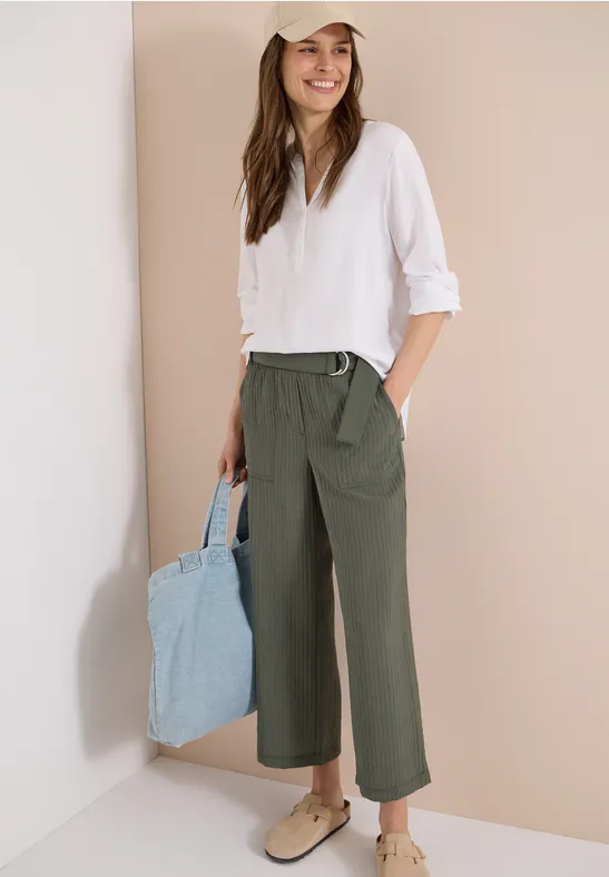 High Waist Wide Leg Pantalon Loose Fit khaki