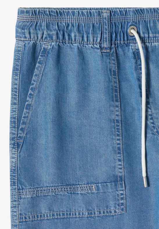 High Waist Wide Leg Hose im Loose Fit mid blue wash