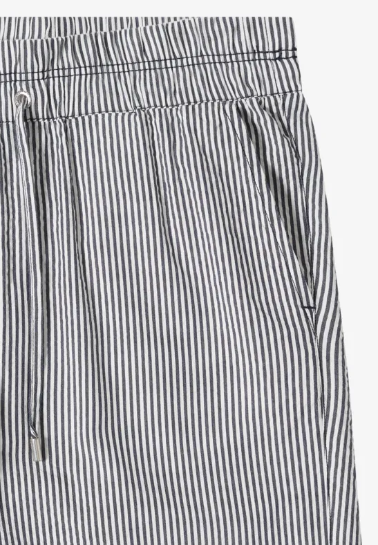 Wide Leg Hose in Seersuckerqualität universal blue