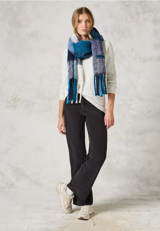 Karierter Schal dark navy blue