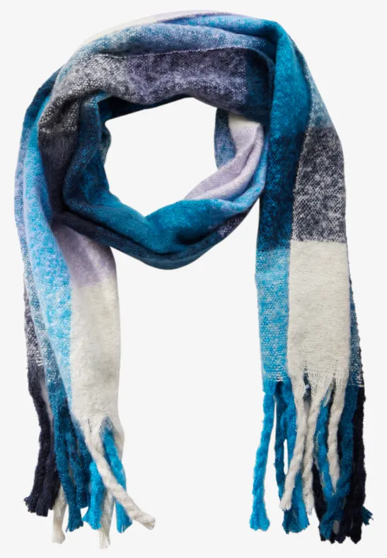 Karierter Schal dark navy blue