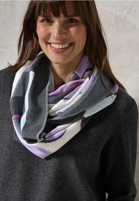 Foulard loop imprimé dark navy blue