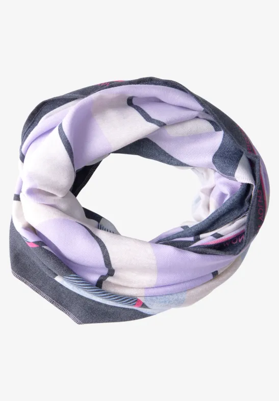 Foulard loop imprimé dark navy blue