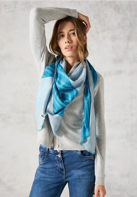 Foulard triangulaire imprimé dynamic aqua blue