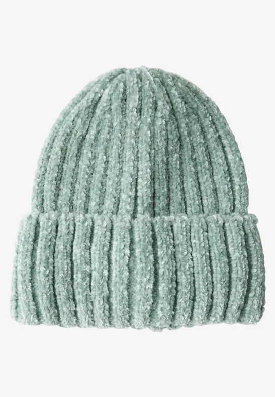 Chenille Mütze glaced salvia green