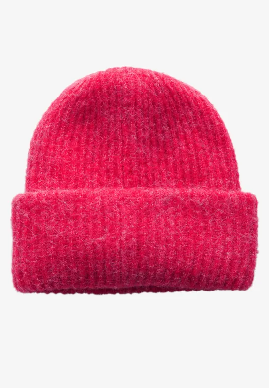 Kuschelige Beanie granita red melange