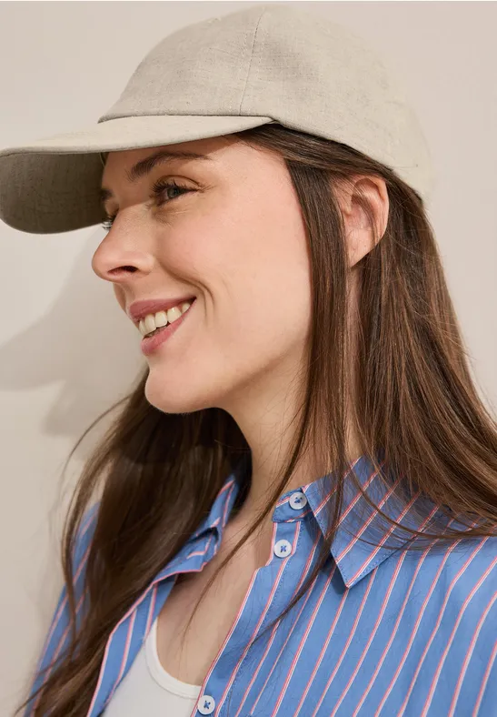 Casquette en lin pumice beige