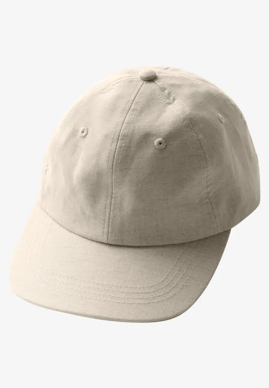 Casquette en lin pumice beige
