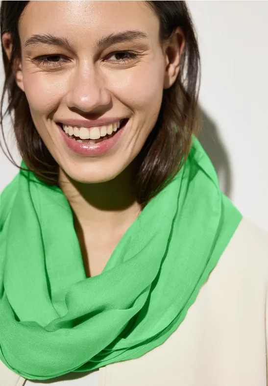 Sjaal met lus in effen kleur iced neon green