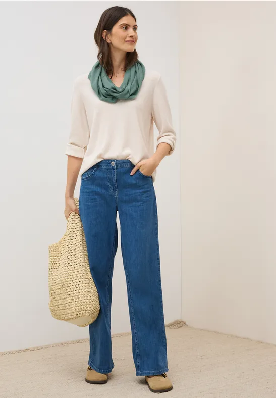 Sjaal met lus in effen kleur jewel green