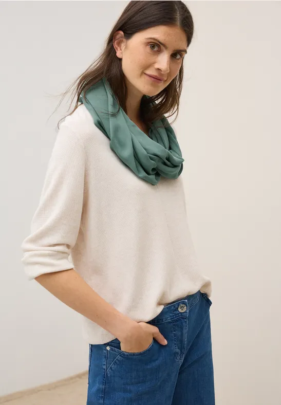 Sjaal met lus in effen kleur jewel green