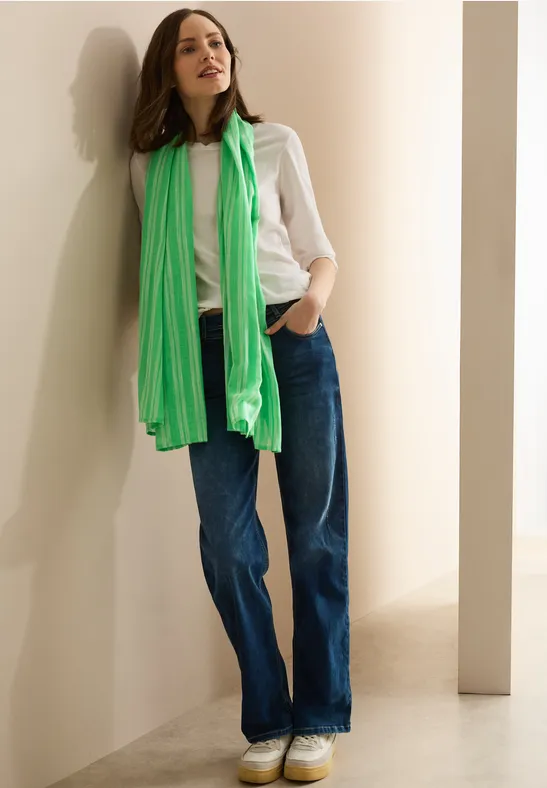 Foulard rayé iced neon green