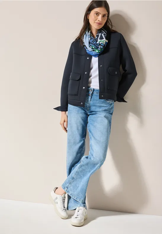 Sjaal met lus en foliedetails universal blue