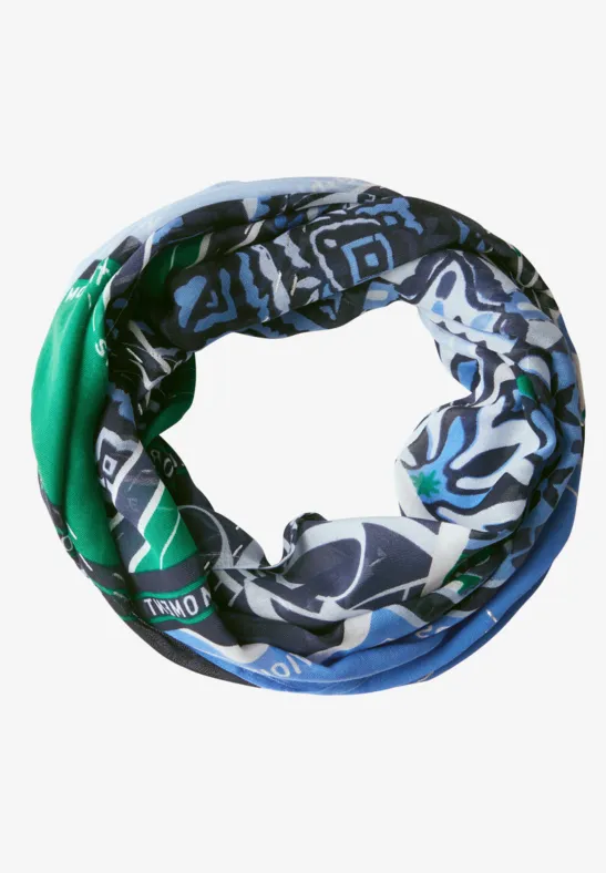 Sjaal met lus en foliedetails universal blue
