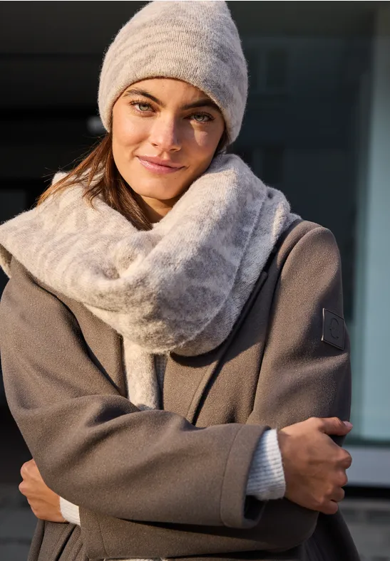 Driehoekige sjaal desert beige melange