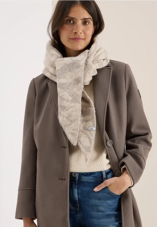 Driehoekige sjaal desert beige melange