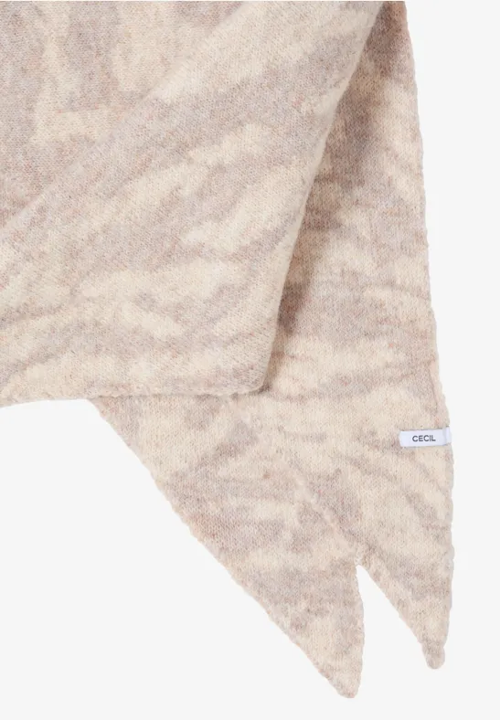 Driehoekige sjaal desert beige melange