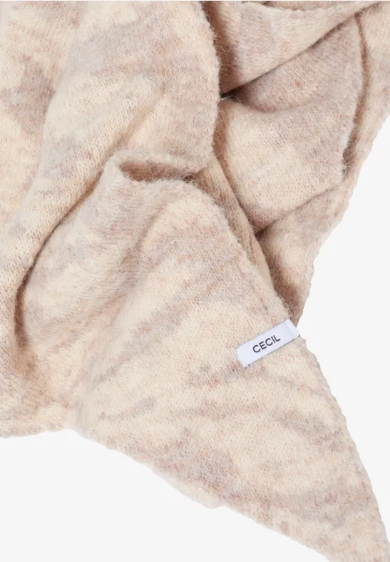 Driehoekige sjaal desert beige melange