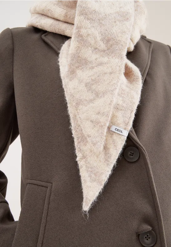 Driehoekige sjaal desert beige melange