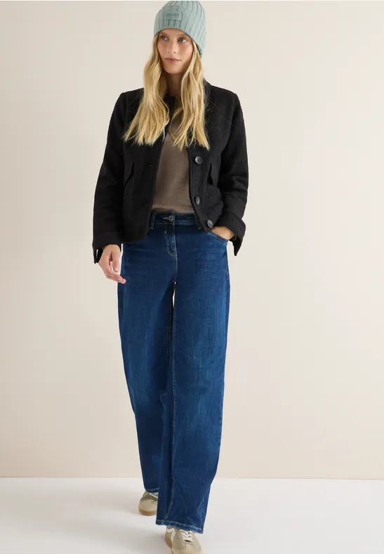 Gebreide muts in effen kleur smoke salvia