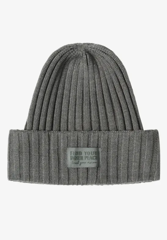 Strickmütze in Unifarbe pastel olive