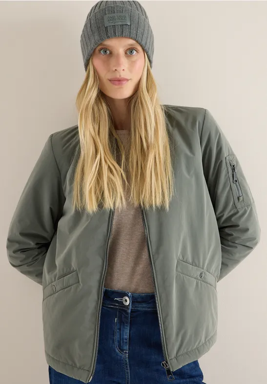 Strickmütze in Unifarbe pastel olive