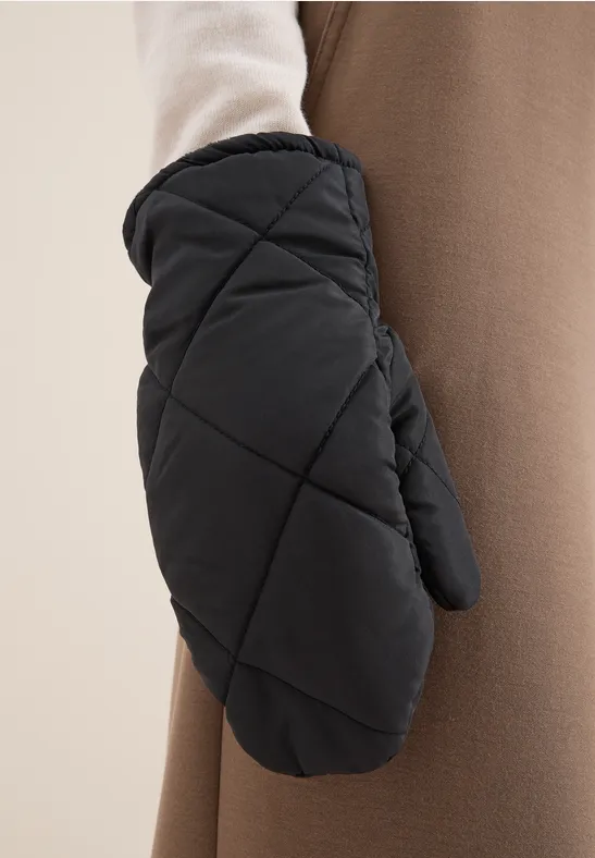 Gefütterte Fäustlinge Black