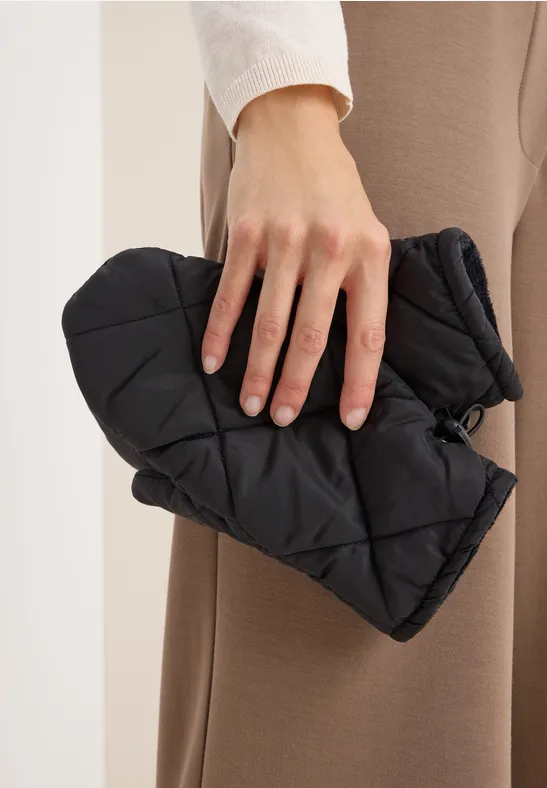 Gefütterte Fäustlinge Black