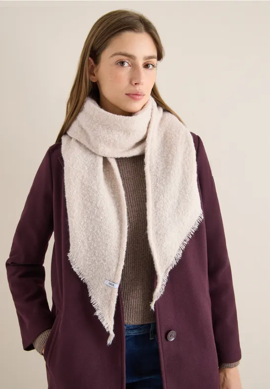 Bouclé Dreieckstuch light greige