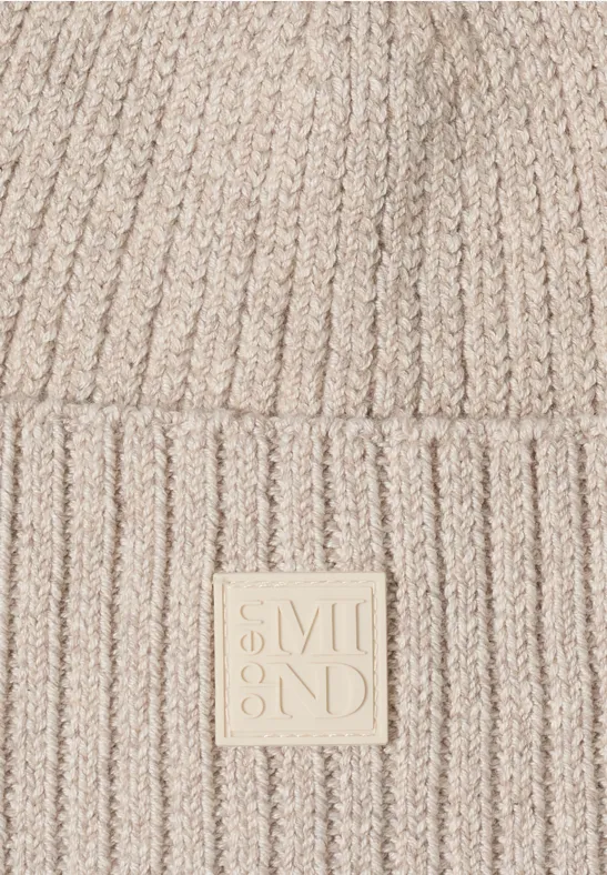 Beanie in Unifarbe alabaster beige melange