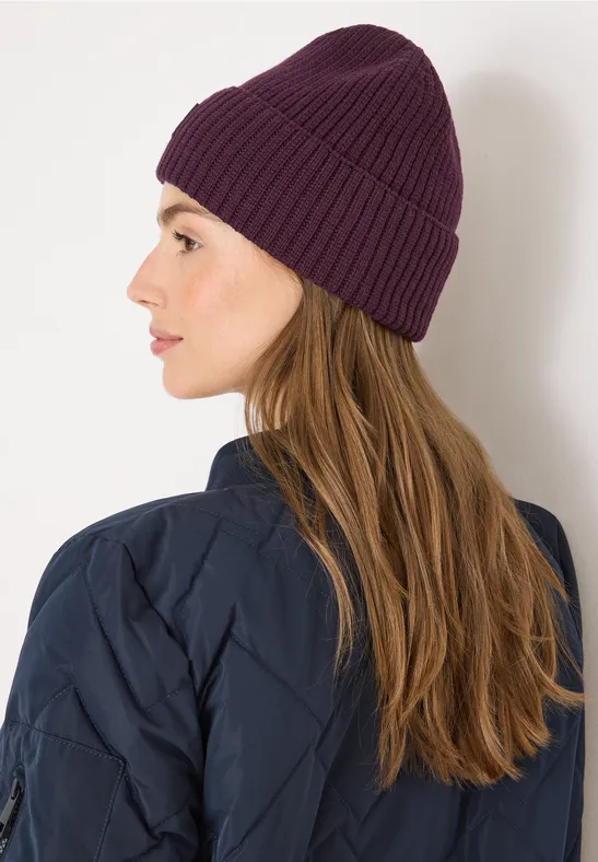 Beanie in Unifarbe eggplant red