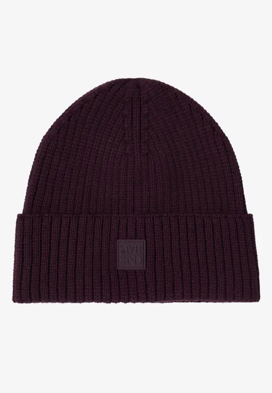 Beanie in Unifarbe eggplant red