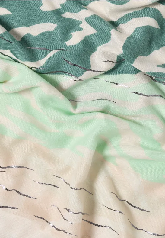 Tuch mit Folienprint jewel green