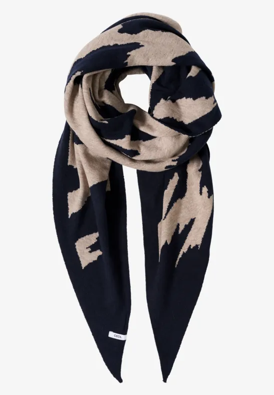 Foulard triangulaire à motifs urban dark blue
