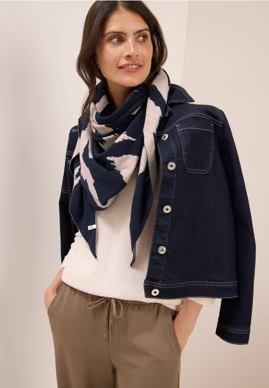 Foulard triangulaire à motifs urban dark blue