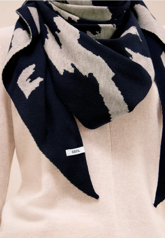 Foulard triangulaire à motifs urban dark blue