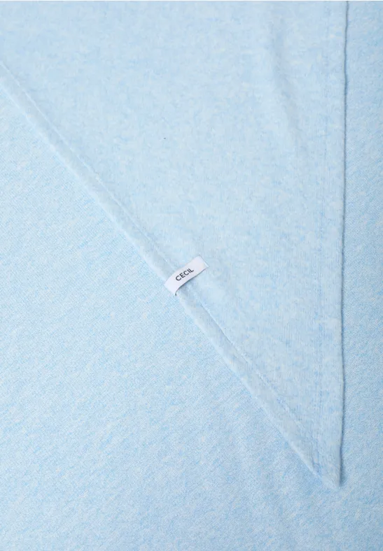 Kuscheliges Dreieckstuch sporty light blue melange