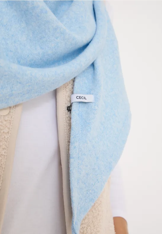 Kuscheliges Dreieckstuch sporty light blue melange