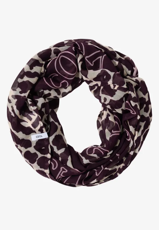 Foulard loop à motifs eggplant red