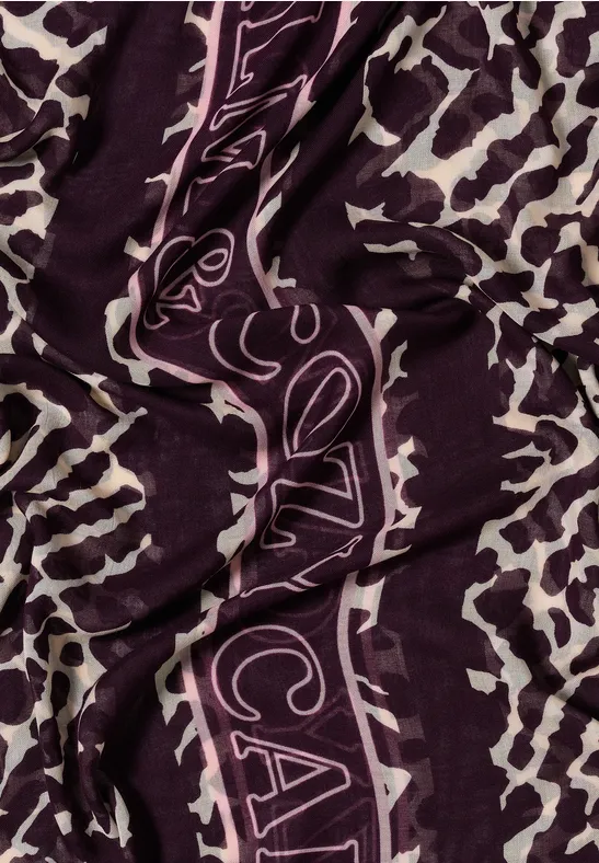Foulard loop à motifs eggplant red