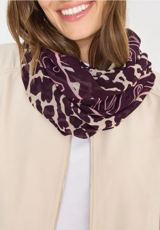 Foulard loop à motifs eggplant red
