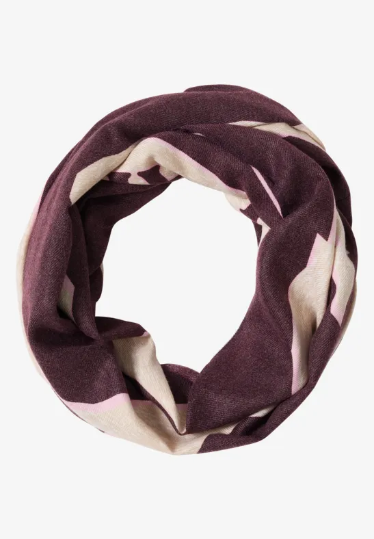 Gemusterter Print Loop Schal eggplant red