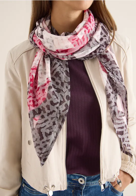 Tuch mit Ausbrennermuster eggplant red
