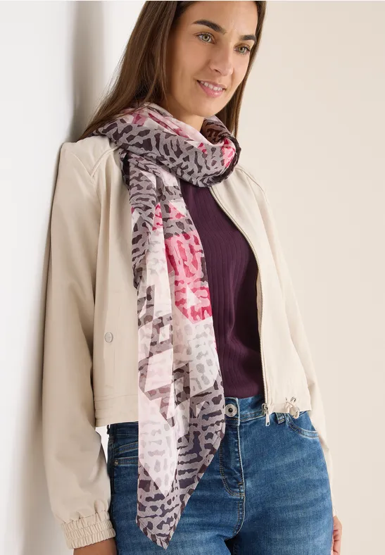 Tuch mit Ausbrennermuster eggplant red