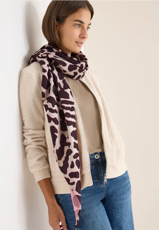 Foulard triangulaire à motifs eggplant red